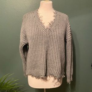 Distressed Grey Sweater